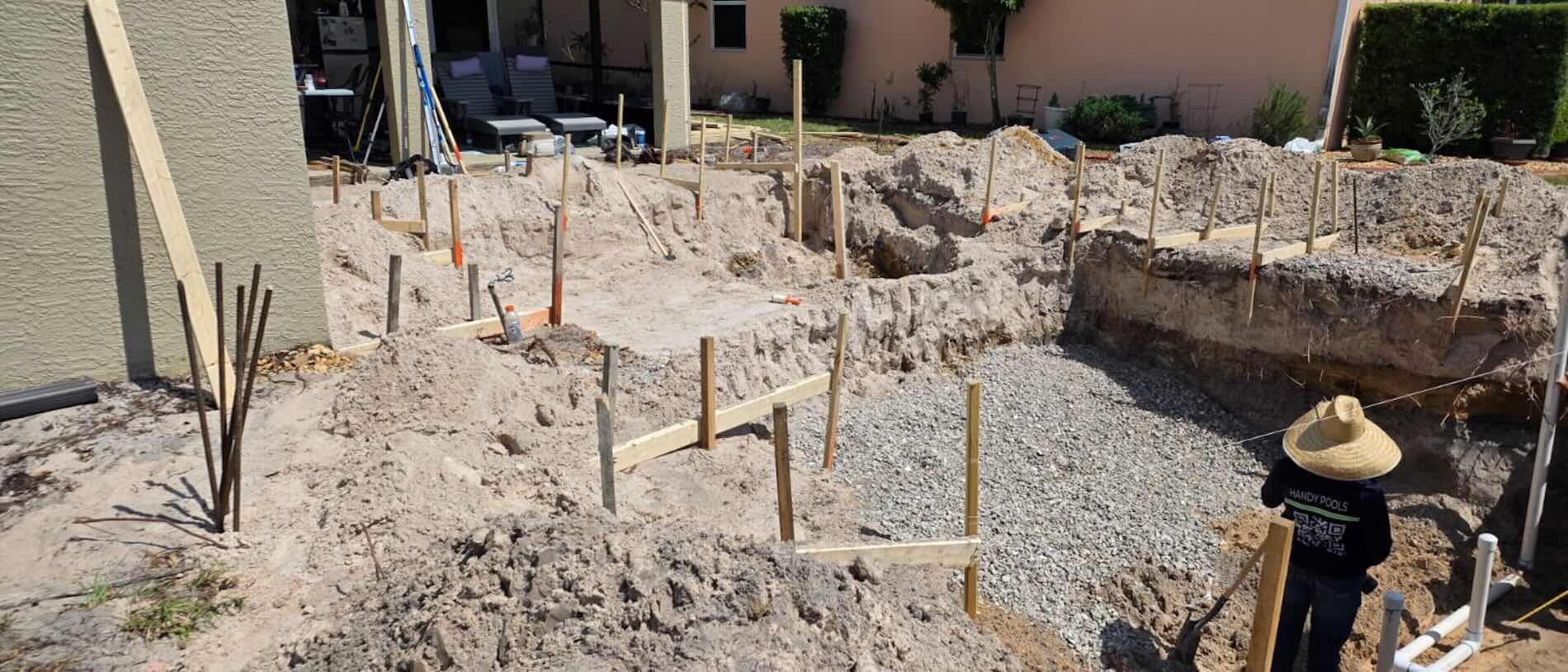 Handy Pools LLC pool construction site in Florida